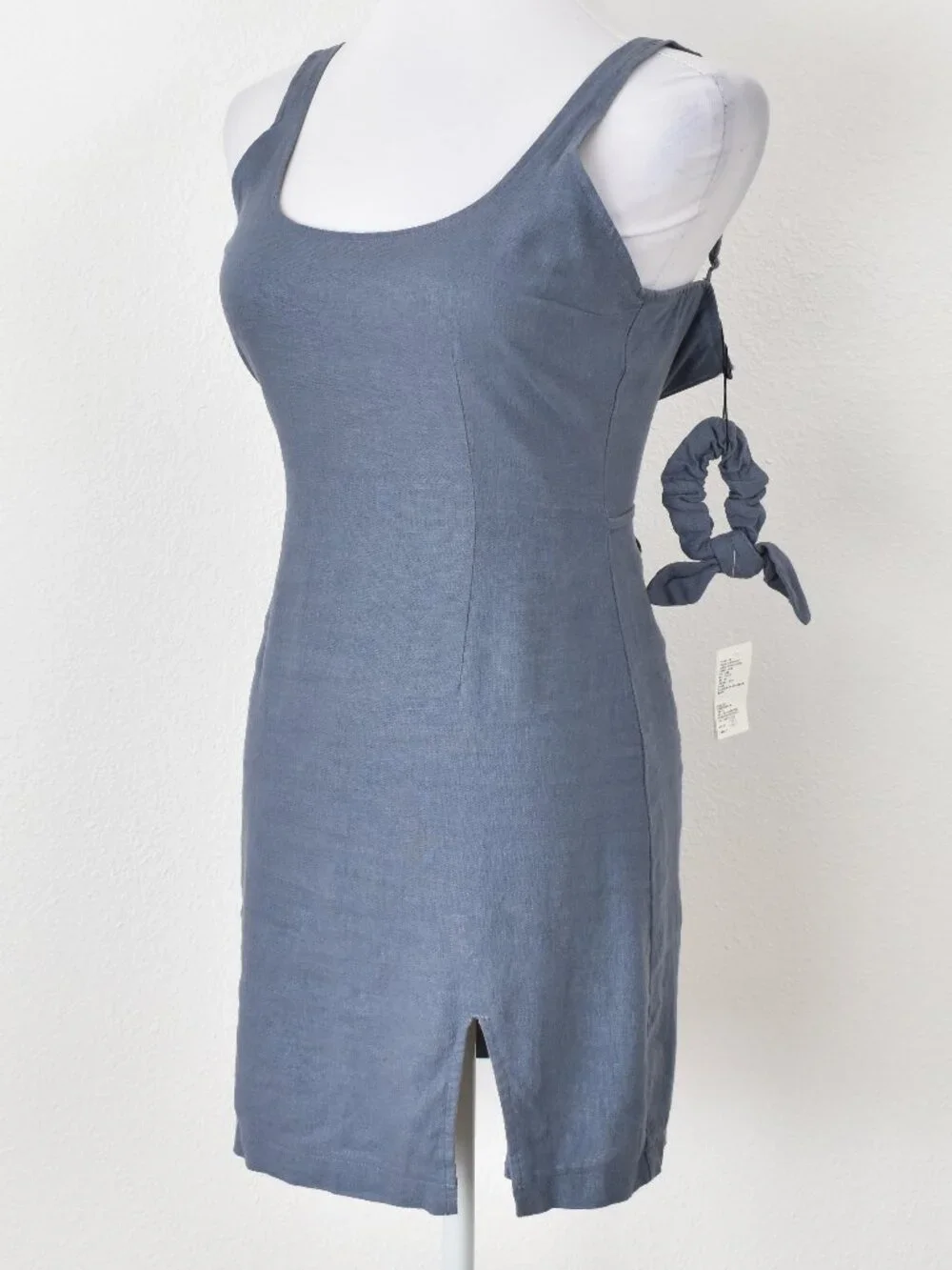 Abercrombie & Fitch Linen Mini Dress with Scrunchie NEW - XXS - Picture 3 of 9